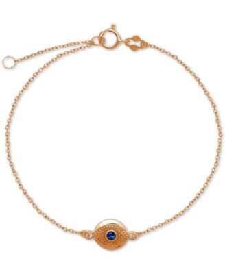Giani Bernini - Blue Glass Evil Eye Ankle Bracelet in Sterling Silver