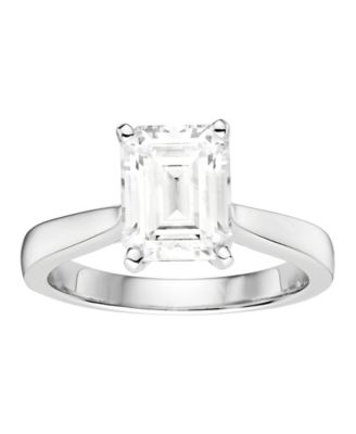 Charles & Colvard - Moissanite Emerald Solitaire Ring 2-1/2 ct. t.w. Diamond Equivalent in 14k White Gold