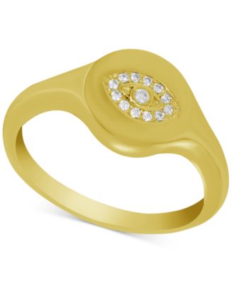 Essentials - Crystal Evil Eye Ring in Gold-Plate