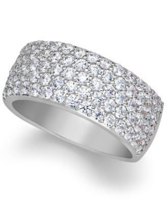Macy's - Sterling Silver Ring, Swarovski Zirconia Pave Band