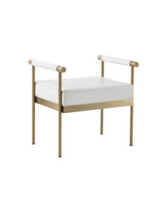 TOV Furniture - Diva White Faux Leather Bench