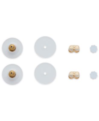 DRS - 8-Pc. Set Earring Backs in White Plastic & 14k Gold