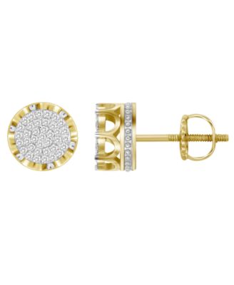 Macy's - Men's Diamond (1/6 ct.t.w.) Earring Set in 10k Yellow Gold