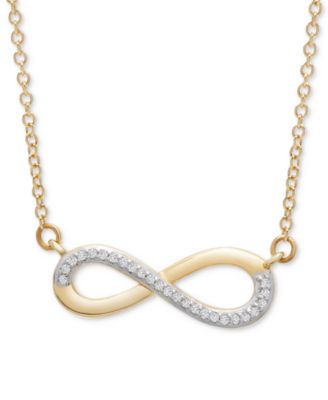 Wrapped - Diamond Infinity 17" Pendant Necklace (1/20 ct. t.w.) in 14k Gold