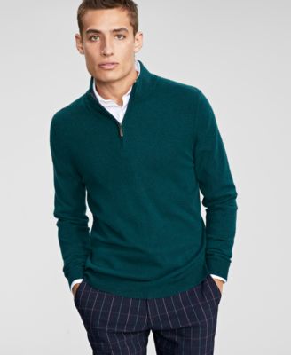 Club Room - Men's Cashmere Quarter-Zip Sweater