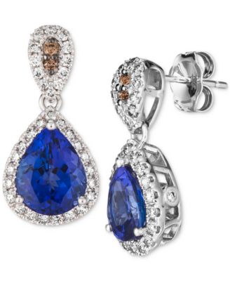 Le Vian - Blueberry Tanzanite (2 ct. t.w.) & Diamond (5/8 ct. t.w.) Drop Earrings in 14k White Gold