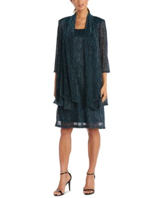 R & M Richards - Petite Crinkle-Knit Dress & Jacket