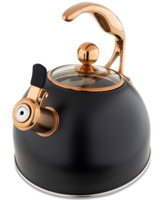 Viking - Stainless Steel 2.6-Qt. Black Tea Kettle with Copper Handle