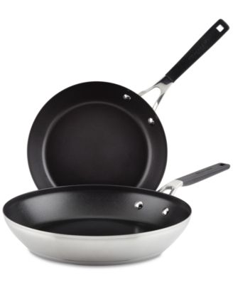 KitchenAid - Stainless Steel 2-Pc. Nonstick Frypan Set