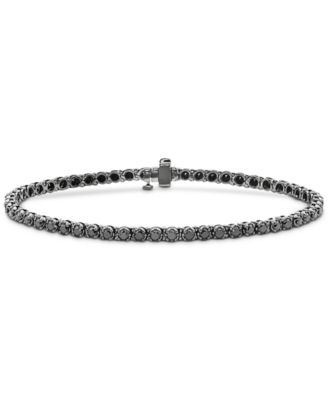 Macy's - Men's Black Diamond Tennis Bracelet (5 ct. t.w.) in Black Rhodium-Plated Sterling Silver