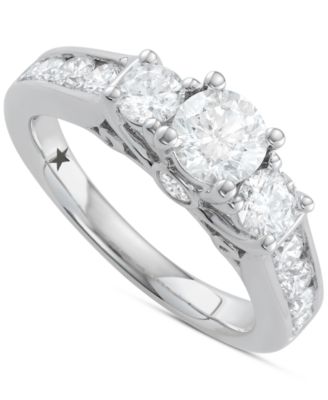 Macy's - Diamond Channel-Set Engagement Ring (2 ct. t.w.) in 14k White Gold