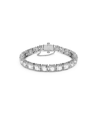 Swarovski - Rhodium-Plated Square-Crystal Flex Bracelet