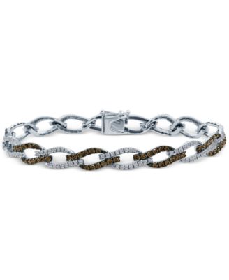 Le Vian - Chocolate Diamond (1-3/4 ct. t.w.) & Vanilla Diamond (3/4 ct. t.w.) Open Link Bracelet in 14k White Gold