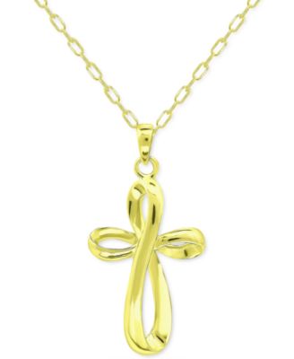 Giani Bernini - Infinity Cross Pendant Necklace, 16" + 2" extender