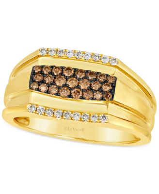 Le Vian - Men's Chocolate Diamond (3/8 ct. t.w.) & Nude Diamond (1/6 ct. t.w.) Cluster Ring in 14k Gold