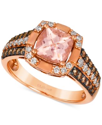 Le Vian - Peach Morganite (1-1/4 ct. t.w.) & Diamond (1/2 ct. t.w.) Ring in 14k Rose Gold