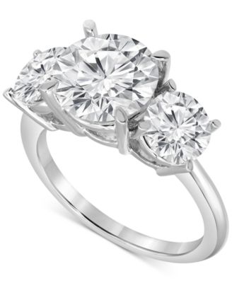Badgley Mischka - Certified Lab Grown Diamond Three Stone Engagement Ring  (5 ct. t.w.) in 14k White Gold