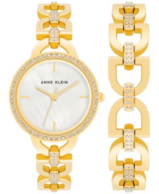 Anne Klein - Women's Crystal Accent Bracelet Watch 31mm Gift Set