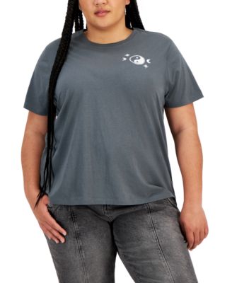 Rebellious One - Trendy Plus Size Yinyang Short Sleeve T-Shirt