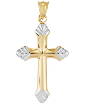 Macy's - Polished Cross Pendant in 14k Two-Tone Gold