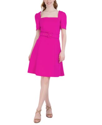 Donna Ricco - Women's Belted Fit & Flare Dress