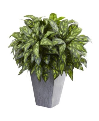 Nearly Natural - Silver King w/ Slate Planter