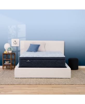 Serta - Perfect Sleeper Blue Lagoon Night 14" Plush Pillow Top Mattress Set-Twin