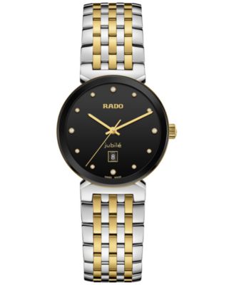 Rado - Women's Swiss Florence Classic Diamond (1/20 ct. t.w.) Two-Tone Stainless Steel Bracelet Watch 30mm