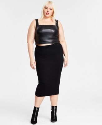 Bar III - Trendy Plus Size Jersey Midi Skirt