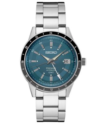 Seiko - Men's Automatic Presage GMT Stainless Steel Bracelet Watch 41mm