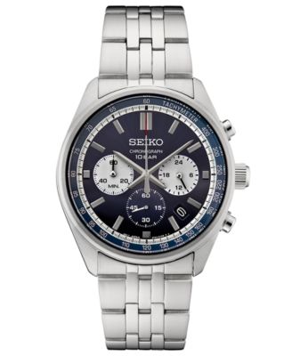 Seiko - Men's Chronograph Essentials Stainless Steel Bracelet Watch 42mm