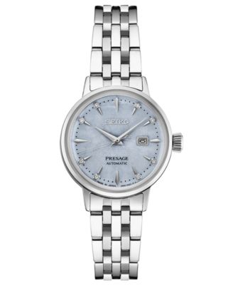 Seiko - Women's Automatic Presage Diamond (1/10 ct. t.w.) Stainless Steel Bracelet Watch 30mm