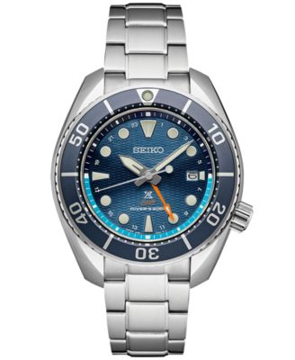Seiko - Men's Prospex Sea Sumo Solar GMT Stainless Steel Bracelet Watch 45mm