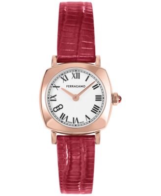 Ferragamo - Women's Swiss Red Leather Strap Watch 23mm