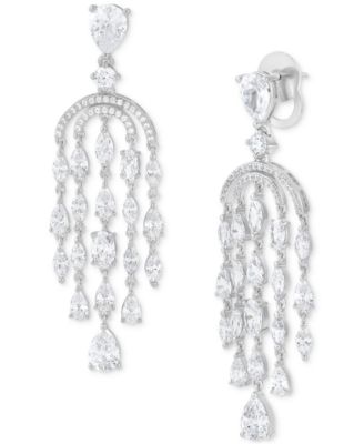 Arabella - Cubic Zirconia Chandelier Drop Earrings in Sterling Silver
