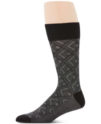 Perry Ellis Portfolio - Men's Modern Diamond-Pattern Crew Casual Dress Socks