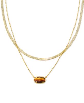 Kendra Scott - 14k Gold-Plated Drusy Stone & Herringbone Chain Layered Pendant Necklace, 16" + 3" extender