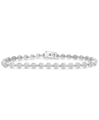 Macy's - Diamond Circle Link Bracelet (1/4 ct. t.w.) in Sterling Silver