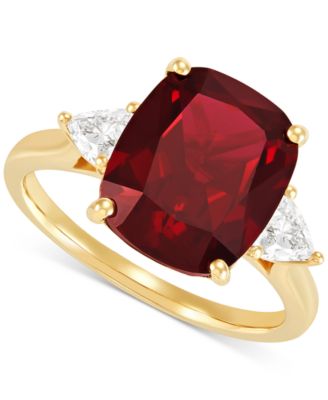Grown With Love - Lab Grown Ruby (7-1/4 ct. t.w.) & Lab Grown Diamond (3/8 ct. t.w.) Statement Ring in 14k Gold