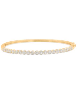 Macy's - Diamond Mini Halos Bangle Bracelet (1 ct. t.w.) in 14k Gold