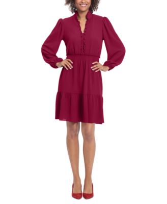 London Times - Women's Ruffled Fit & Flare Dress