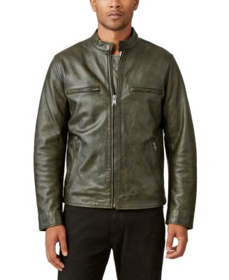 Lucky Brand - Men's Washed Leather Zip-Front Bonneville Jacket