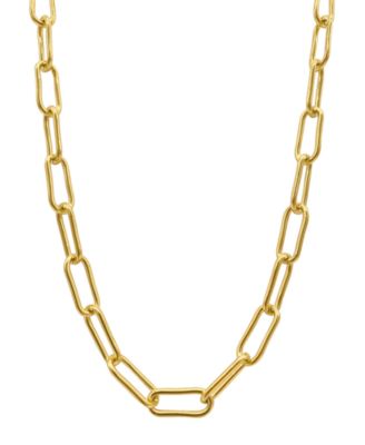 ADORNIA - 14k Gold-Plated Wide Chunky Paperclip Chain 18" Necklace