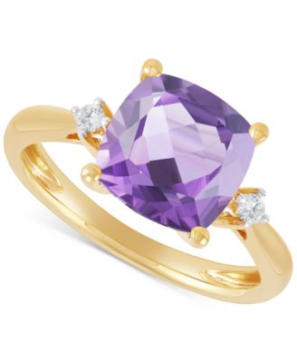 Macy's - Amethyst (2-3/4 ct. t.w.) & Diamond (1/20 ct. t.w.) Ring in 14k Gold (Also in Swiss Blue Topaz, Citrine, & Garnet)