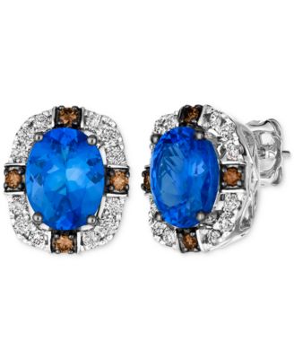 Le Vian - Blueberry Tanzanite (3-3/8 ct. t.w.) & Diamond (1/2 ct. t.w.) Halo Stud Earrings in 14k White Gold