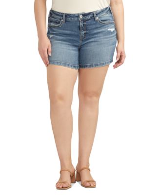 Silver Jeans Co. - Trendy Plus Size Elyse Mid-Rise Jean Shorts
