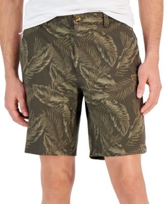 Club Room - Men's Lena Leaf Print 9" Shorts