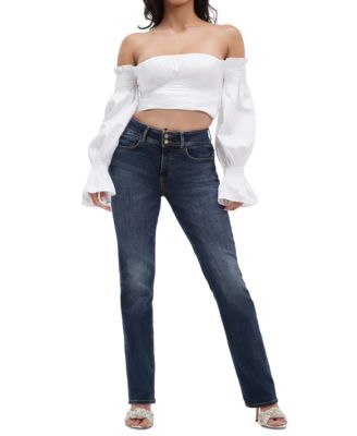 GUESS - Women's Shape Up Straight-Leg Ankle Jeans