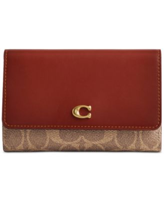 COACH - Essential Medium Flap Signature Canvas Wallet