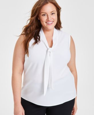 Kasper - Plus Size Bow Top
